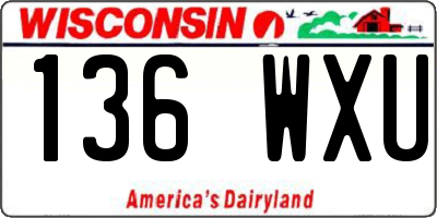 WI license plate 136WXU