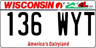 WI license plate 136WYT