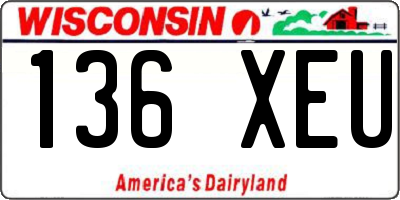 WI license plate 136XEU