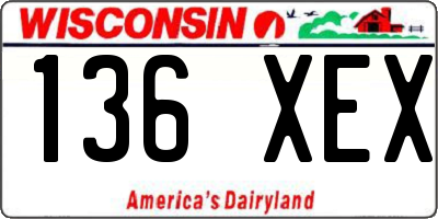 WI license plate 136XEX