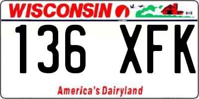 WI license plate 136XFK