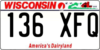 WI license plate 136XFQ