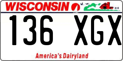 WI license plate 136XGX