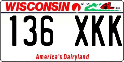 WI license plate 136XKK