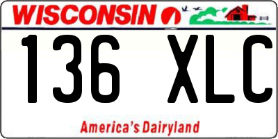 WI license plate 136XLC