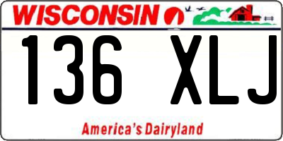 WI license plate 136XLJ