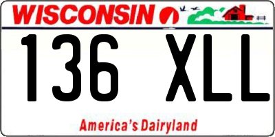 WI license plate 136XLL