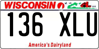 WI license plate 136XLU