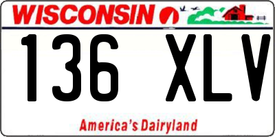 WI license plate 136XLV