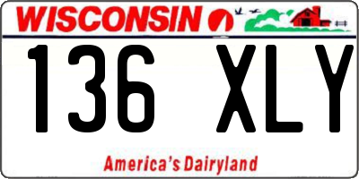 WI license plate 136XLY