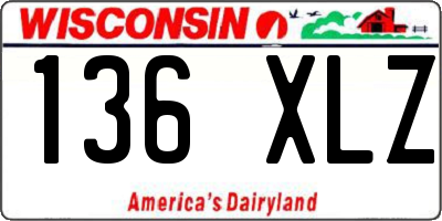 WI license plate 136XLZ