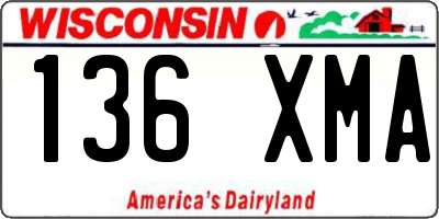 WI license plate 136XMA