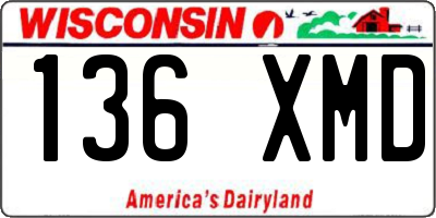 WI license plate 136XMD
