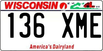 WI license plate 136XME