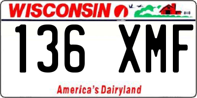 WI license plate 136XMF