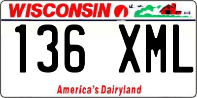 WI license plate 136XML