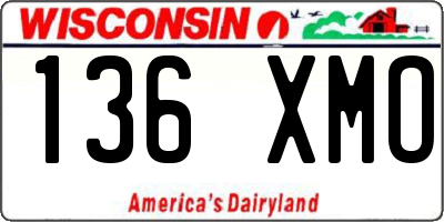 WI license plate 136XMO