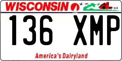 WI license plate 136XMP