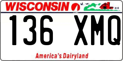 WI license plate 136XMQ