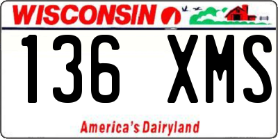 WI license plate 136XMS