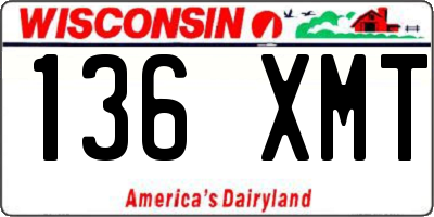WI license plate 136XMT