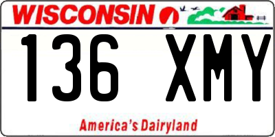 WI license plate 136XMY