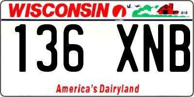 WI license plate 136XNB