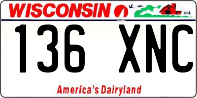 WI license plate 136XNC
