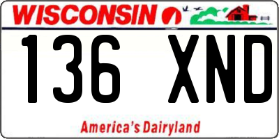 WI license plate 136XND