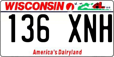 WI license plate 136XNH