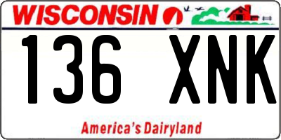 WI license plate 136XNK