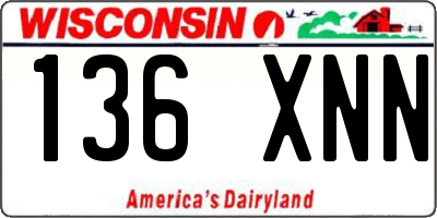 WI license plate 136XNN