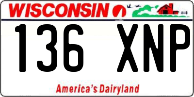 WI license plate 136XNP