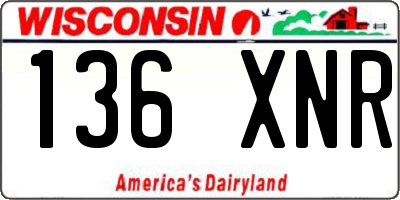 WI license plate 136XNR