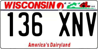 WI license plate 136XNV