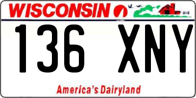 WI license plate 136XNY
