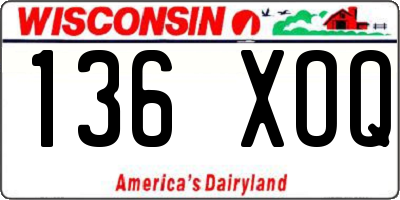 WI license plate 136XOQ
