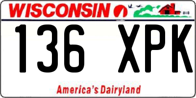 WI license plate 136XPK