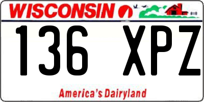 WI license plate 136XPZ
