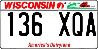 WI license plate 136XQA