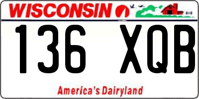 WI license plate 136XQB
