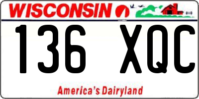 WI license plate 136XQC
