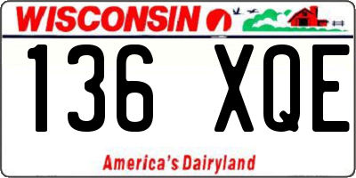 WI license plate 136XQE