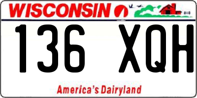 WI license plate 136XQH