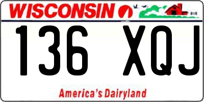 WI license plate 136XQJ