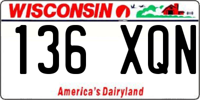 WI license plate 136XQN