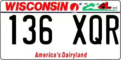 WI license plate 136XQR