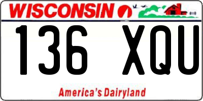WI license plate 136XQU