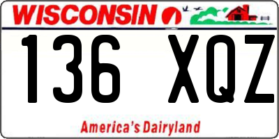 WI license plate 136XQZ