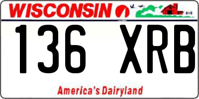 WI license plate 136XRB